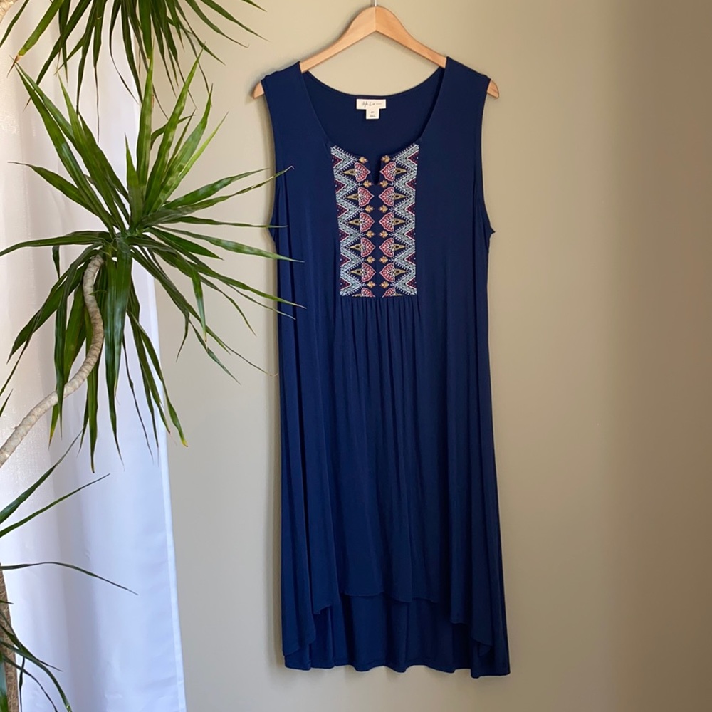 Sleeveless Navy Dress
